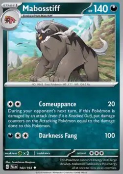 Oryginalna Karta Pokemon Paldea Evolved - MABOSSTIFF PAL 143