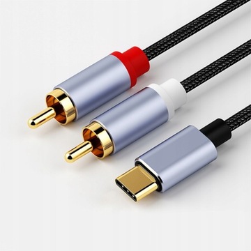 Переходник аудиокабеля USB C на 2RCA Type-C для Pod