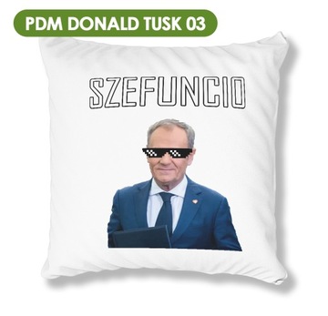 PODUSZKA BIAŁA PDM DONALD TUSK 05 IDEALNY PREZENT