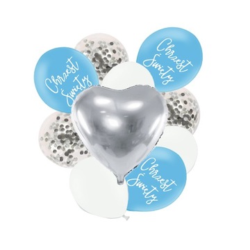 Zestaw Balony Mix Niebieski Chrzest Święty