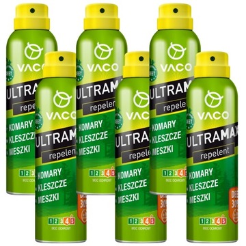 Спрей от комаров защищает от клещей ULTRAMAX 30% DEET Vaco
