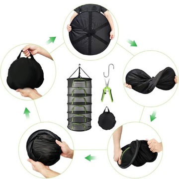 СУШИЛЬНЫЙ ПОДДОН 60 СМ 6 ПОЛОК ДЛЯ СУШКИ ФРУКТОВ СЕТКА, СКЛАДНАЯ, ПОДВЕСНАЯ