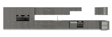 GREY I серый глянцевый комплект кухонной мебели