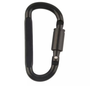 Карабин 80 мм алюминиевый навинчивающийся черный тип D