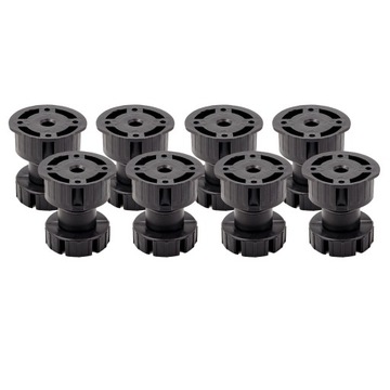 8 x NÓŻKA NOGA MEBLOWA STOPKA KUCHENNA REGULOWANA DO MEBLI CZARNA H - 60 mm