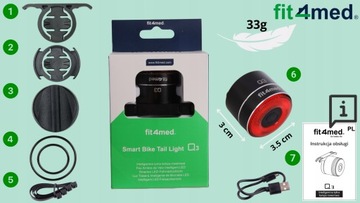 ЗАДНИЙ ВЕЛОСИПЕДНЫЙ ФОНАРЬ USB-АККУМУЛЯТОР ДАТЧИК ДВИЖЕНИЯ Стоп-сигнал