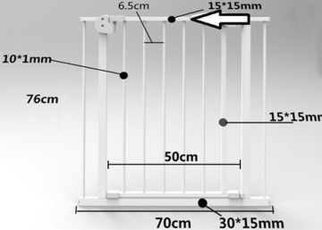 Bramka barierka zabezpieczająca schody 75-115 cm