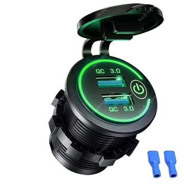 Gniazdo montażowe USB Quick Charge x2 36W 12-24V