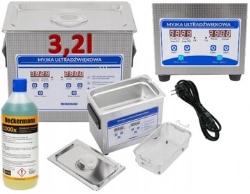 MYJKA ULTRADŹWIĘKOWA DO MYCIA CZĘŚCI STERYLIZATOR 3,2l 220W + PLYN 1L