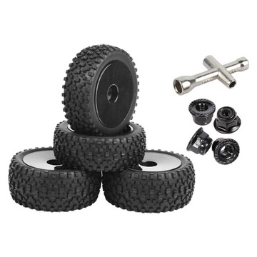 4 sztuki przednich tylnych opon Buggy 1:10 Model kół opony RC Car opony czarne