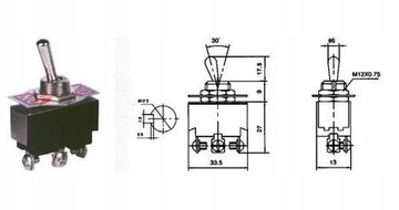 Переключатель 3 PIN -SIN 2 Положения больших / 4036