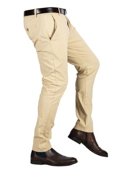 Spodnie męskie CHINOSY materiałowe HILTON r.33