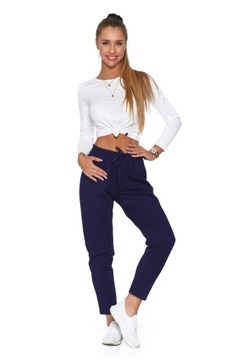 SPODNIE DRESOWE PLUS SIZE DAMSKIE RURKI HAFT KIESZENIE BAWEŁNA MORAJ XXXL