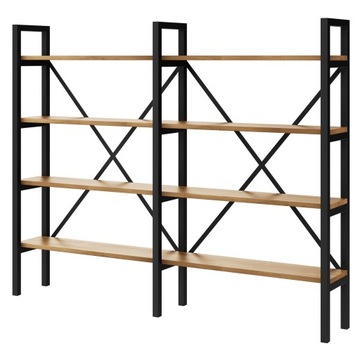 Regał Loft industrialny na książki dąb D4-20 200cm