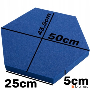 Акустическая декоративная пена, панель HEXAGON синяя, 5 см