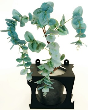 kwietnik loft naścienny wiszący z metalu,18cmx14cm, , pojedynczy, czarny
