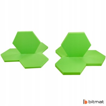 АКУСТИЧЕСКАЯ ПЕНА HEXAGON GREEN акустические панели, шестиугольная стена, гладкая