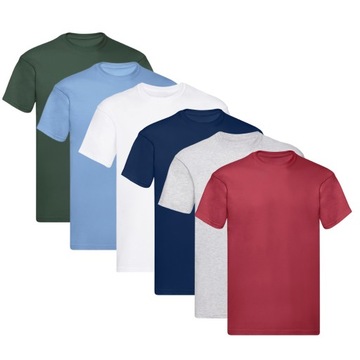 LETNI 6-pack T-shirtów męskich 100% bawełna 150G/M2 MEJKS_PL KOLORY S-3XL