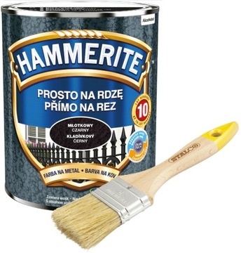 HAMMERITE NA RDZĘ MŁOTKOWY CZARNY 2,5L + GRATIS