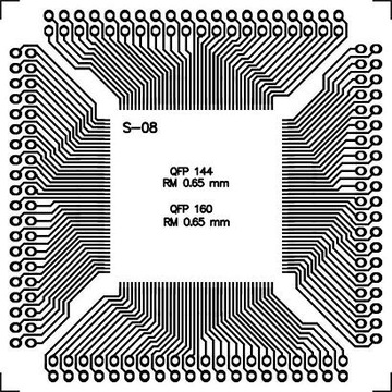 S-08 Переходная пластина QFP 144, QFP 160 Растр 0,65 мм