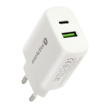 SZYBKA mocna ładowarka sieciowa zasilacz USB USB-C PD QC PPS everActive 25W