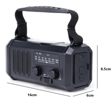 АВАРИЙНОЕ РАДИО 10000 мАч СОЛНЕЧНАЯ ПОГОДА AM FM SOS С USB-ЗАРЯДКОЙ КОМПАС