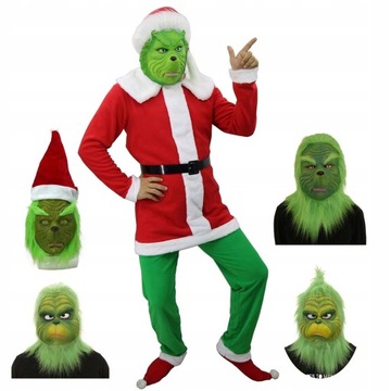 Świąteczna maska Maska potwora zielonego futra