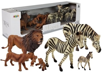 Zestaw Figurek Zwierzęta Safari Lwy Zebry