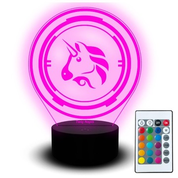 Lampka Nocna Led Kryptowaluta Uniswap Krypto Jednorożec Zestaw Grawer Imię
