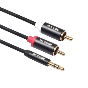 3x Kabel Audio Stereo Przewód 3.5mm Do 2 RCA Męski