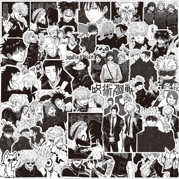 100 sztuk czarny biały Jujutsu Kaisen naklejki An LOK986