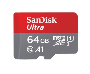 SanDisk Karta pamięci microSD Ultra 64GB + adapter