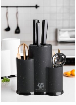 УНИВЕРСАЛЬНАЯ КУХОННАЯ ПОЛКА 3В1 ДЛЯ МРАМОРНЫХ ПОВАРСКИХ НОЖЕЙ 22 СМ