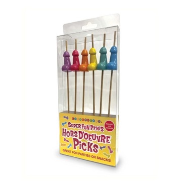 Little Genie Super Fun Picks zestaw 6 bambusowych szpikulców 18 cm