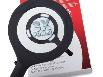 ЛУПА ДЛЯ ЧТЕНИЯ ВРУЧНУЮ, 3X SMD СВЕТОДИОДЫ, СТЕКЛО