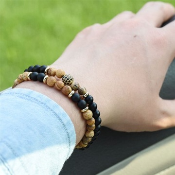 МУЖСКОЙ БРАСЛЕТ 2в1 с камнем Агат ТИГРОВЫЙ ГЛАЗ КАЧЕСТВО