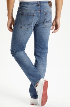 CROSS JEANS JACK SPODNIE MĘSKIE KLASYCZNE NIEBIESKIE PRZECIERANE W31 L32