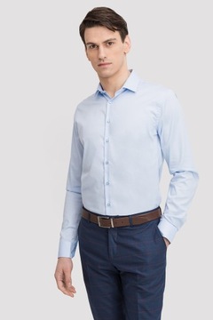 Błękitna pastelowa koszula z bawełny rozmiar 188-194/43