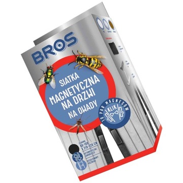 BROS SIATKA NA DRZWI MAGNETYCZNA 100X220 CZARNA