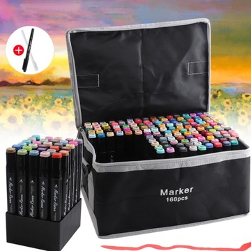 ДВУХСТОРОННИЕ ЦЕНТРАЛЬНЫЕ КОРПУСЫ, МАРКЕРЫ, РУЧКИ, 168 ШТ.