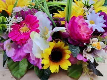 Весенний венок ПОДСОЛНУШКИ на дверь, цветы, 40 см.