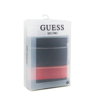 Bokserki męskie GUESS 3 pak czarne z kolorowymi gumami L