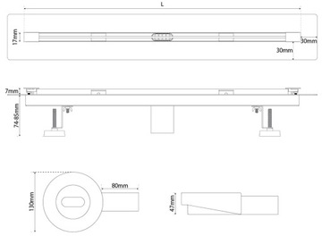 ЛИНЕЙНЫЙ СТОП УЗКИЙ 50 СМ НЕРЖАВЕЮЩАЯ СТАЛЬ