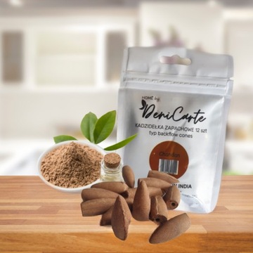 СВЕЧИ КОНУСНЫЕ ОБРАТНЫЕ ЧАНДАН Сандал 12шт НАТУРАЛЬНЫЕ