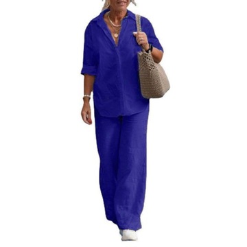 Elegancka Komplet Oversize Spodni I Koszuli W Jednym Kolorze Trendy