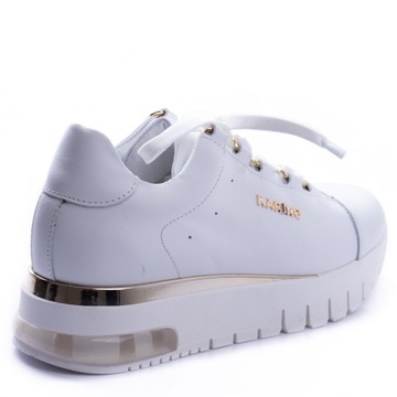 Karino 4070/010 białe sneakersy na koturnie skóra