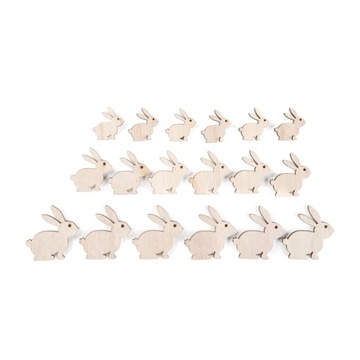 Confetti BLAIR zające drewniane 18 szt HOMLA