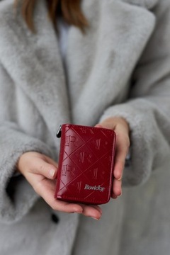 ROVICKY mały portfel skórzany damski portmonetka na suwak RFID