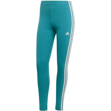 Legginsy damskie adidas Essentials 3-Stripes High-Waisted Single niebieskie