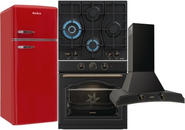 Zestaw GORENJE & AMICA RETRO BOS67372CLB + GW6D42CLB + DK63MCLB + KGC15630R